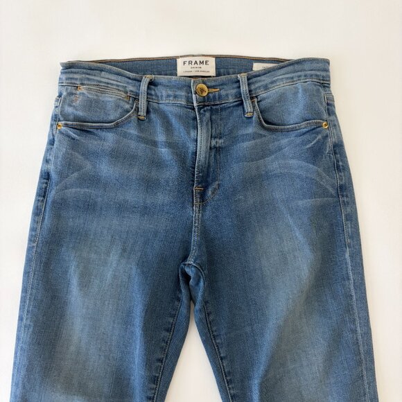 Frame Jeans Womens 27 Blue Le High Skinny Mid-Rise Fray Step Hem Stretch Denim - Picture 2 of 12